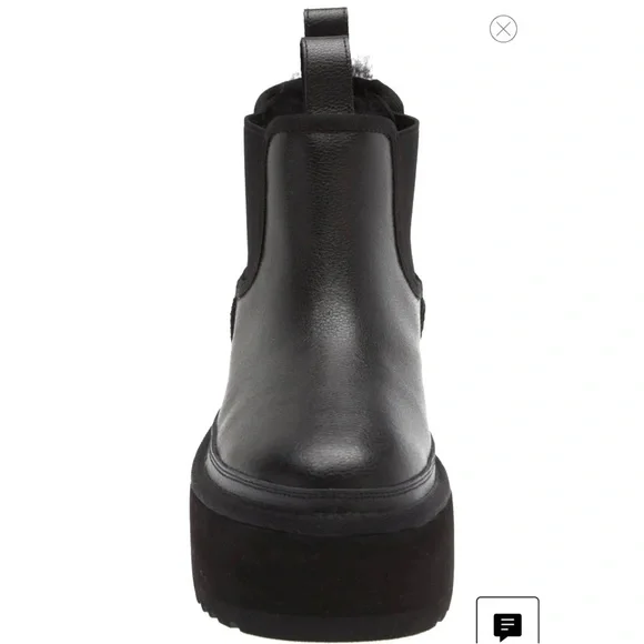 📌SOLD📌 UGG NEUMEL BLACK LEATHER PLATFORM CHELSEA BOOT🆕 - Picture 5 of 8
